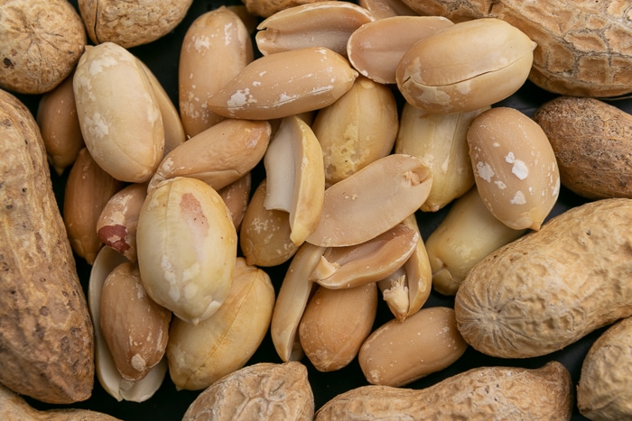 Shelled Peanuts Circled By Unshelled 