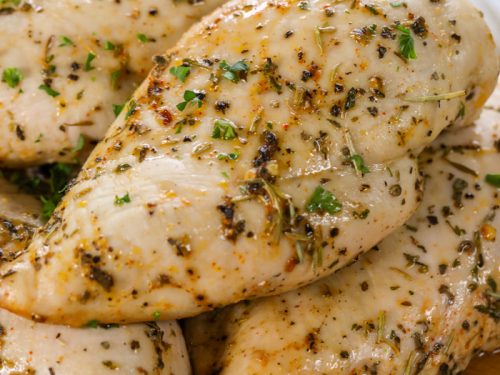 How long does it take to bake chicken breasts at 375?